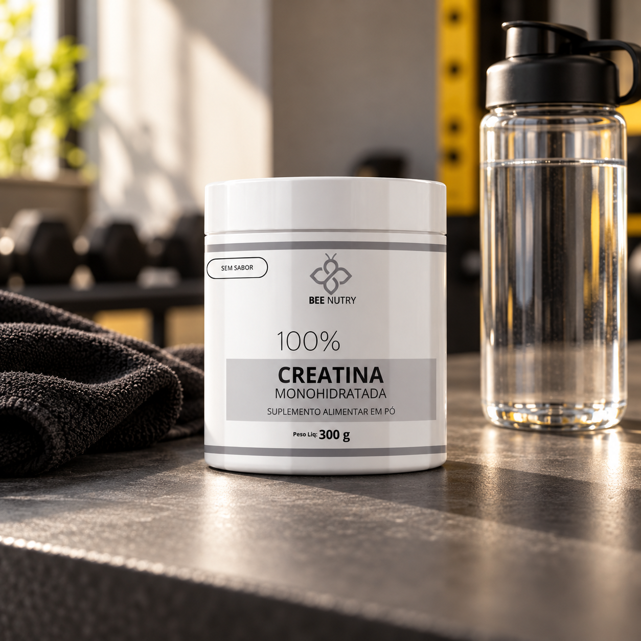 creatina monohidratada BeeNutry — 300 g — sem sabor