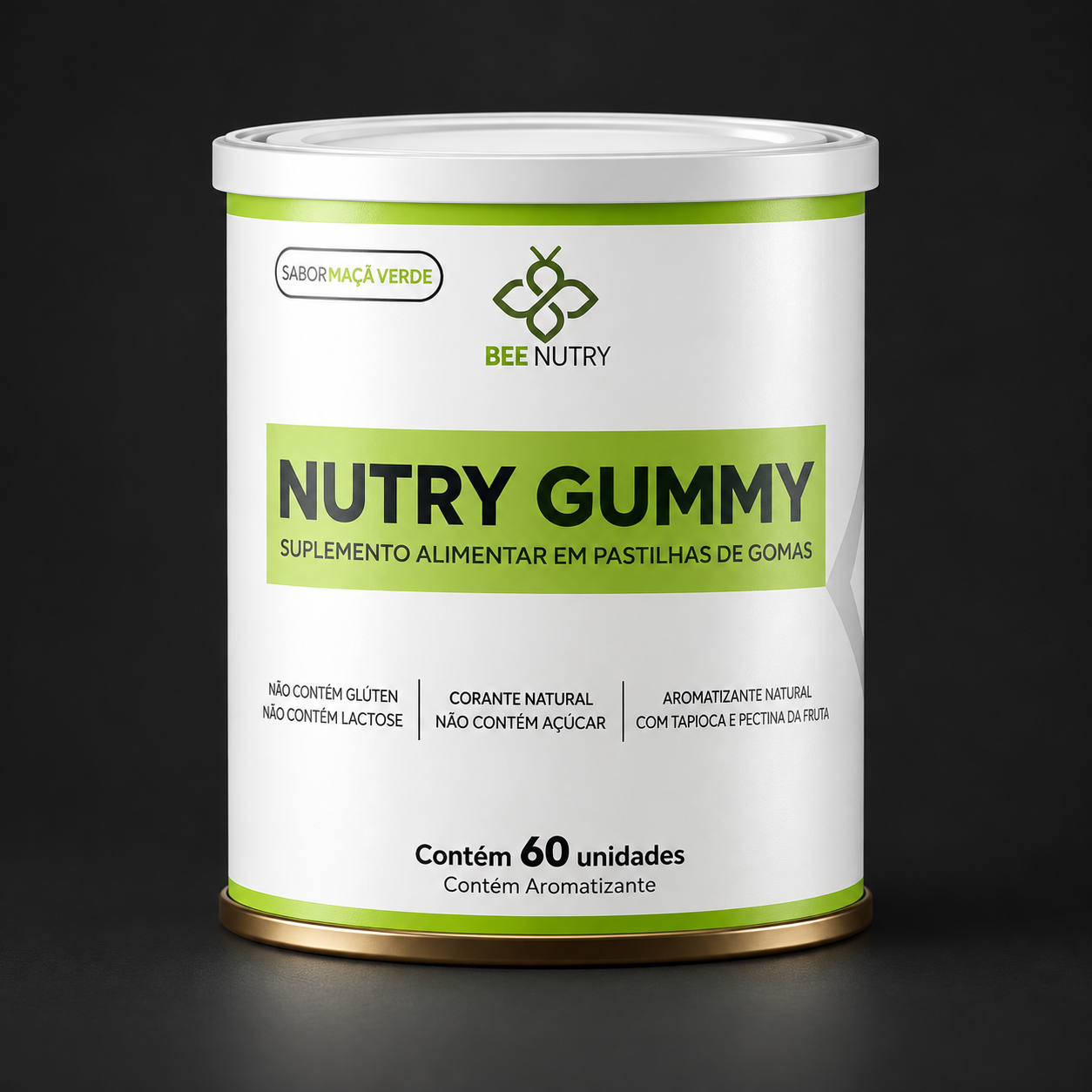 Lata de Nutry Gummy Sabor Maçã Verde