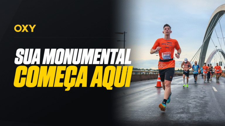 Gabriel Fenato em prova de corrida, em imagem de abertura do guia da Monumental.