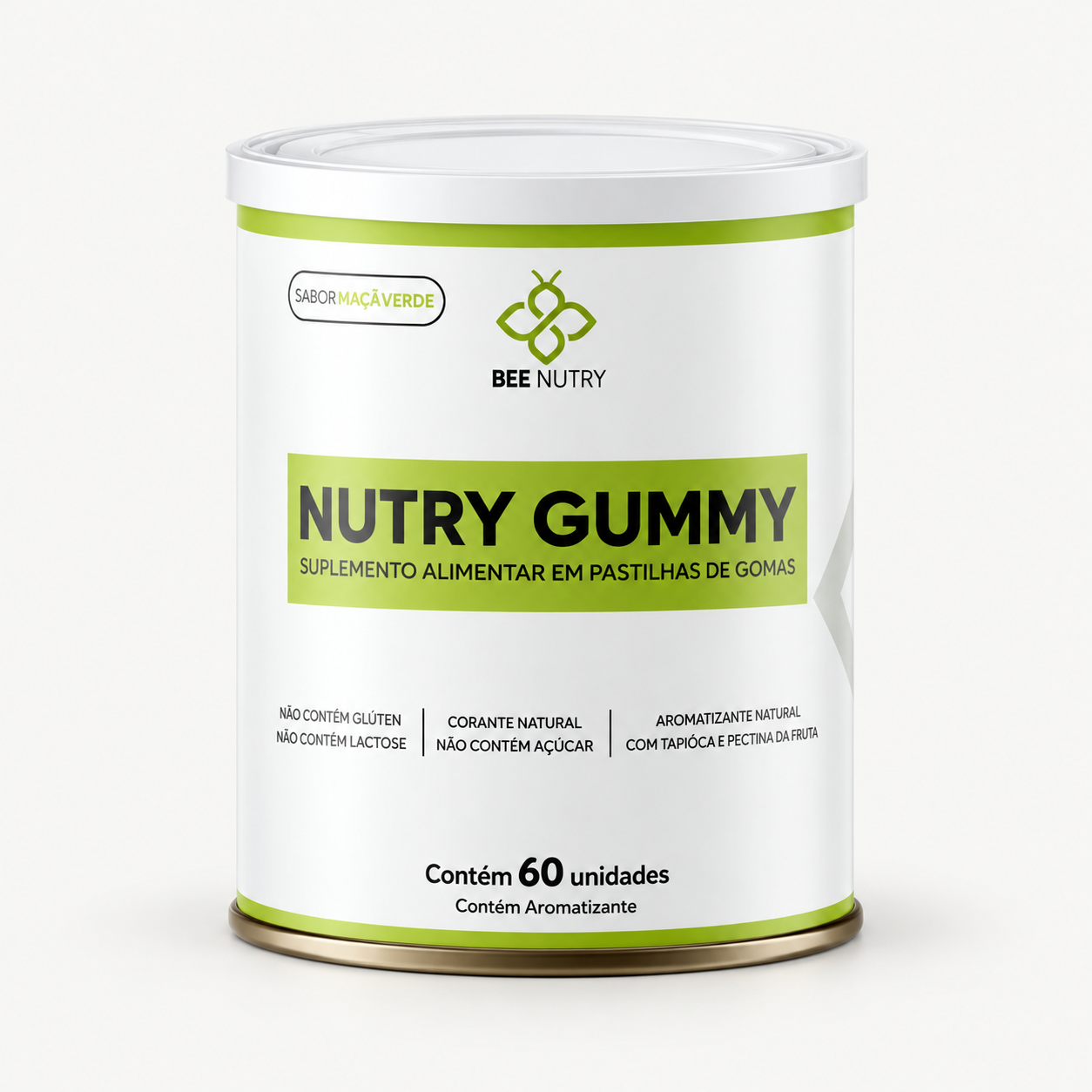 Creatina em Gomas Nutry Gummy BeeNutry — 60 unidades — Maçã Verde